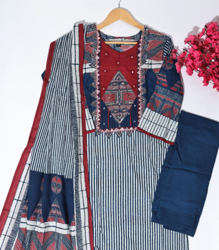 COTTON STITCHED SUIT WITH DUPATTA