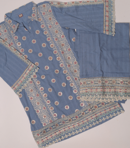 COTTON FULL EMBROIDERY CORD SET WITH PANT2