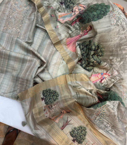 Unstitched Suit Khadi Cotton Silk Elegant & Classy